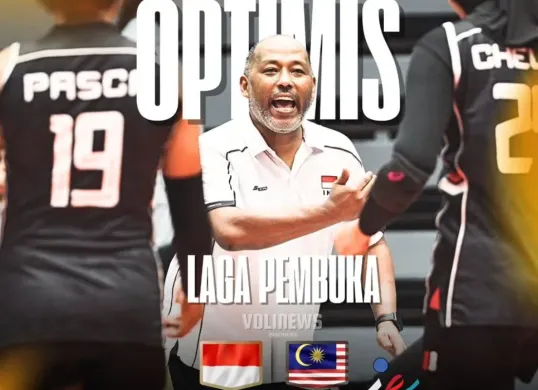 Hasil voli putri SEA Games 2025, Indonesia kalahkan Malaysia di partai pembuka. (Sumber: Instagram/@volinewsid)