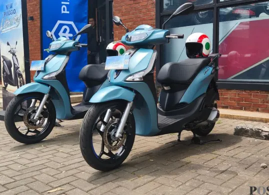 Motor matic Piaggio Liberty S 2025 hadir dengan desain lebih sporty, mesin i-get 125cc generasi baru. (Sumber: Poskota/Erwan Hartawan)