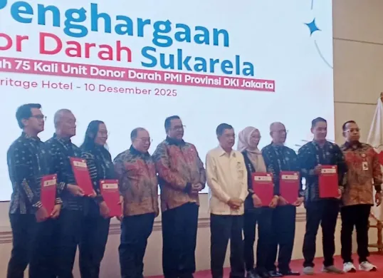 DKI Jakarta memberikan Penghargaan Donor Darah Sukarela 75 kali kepada 200 pendonor. (Sumber: Istimewa)