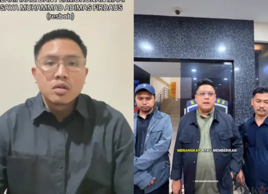 Resbob klarifikasi (kiri) dan Viking Pusat laporkan Resbob ke Polda Jabar (kanan) (Sumber: TikTok/resbobbb dan Instagram/officialvpc)