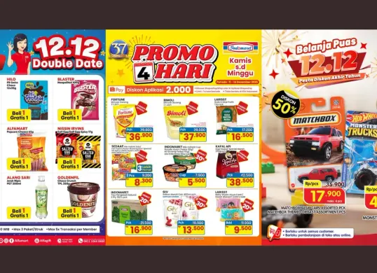 Deretan promo 12.12 di Indomaret, Alfamart, dan Superindo (Sumber: Instagram)