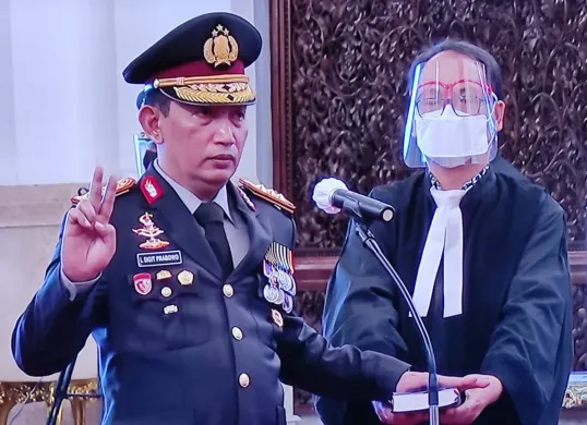 Ilustrasi, Listyo Sigit Prabowo saat dilantik jadi Kapolri di Istana Kepresidenan, Jakarta, Rabu, 27 Januari 2021. (Sumber: Dok. Polri)