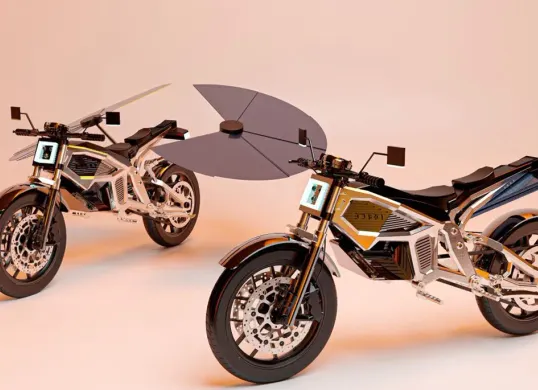 Motor konsep solaris, menggabungkan panel surya dan desain aerodinamis futuristis. (Sumber: Solaris)