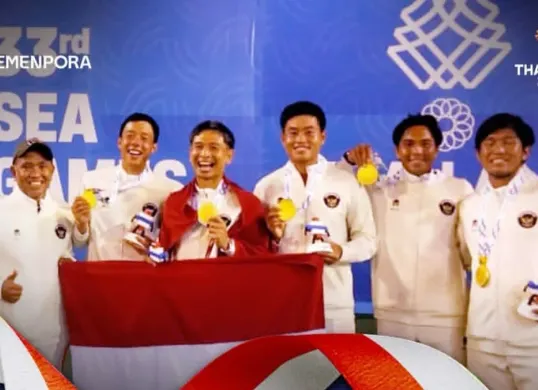 Tim tenis putra Indonesia sukses menyumbangkan emas di SEA Games 2025. (Sumber: Instagram/@kemenpora)