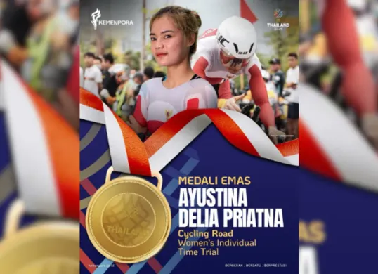 Perolehan medali SEA Games 2025 terkini: Indonesia kokoh di peringkat dua dengan 46 medali emas. Wushu dan balap sepeda jadi penyumbang emas hari ini. (Sumber: Instagram/@icf_cycling)