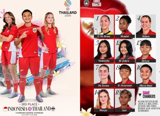 Jadwal Indonesia di SEA Games 2025, Timnas Sepak Bola Putri main pukul 15.30 WIB lawan Thailand perebutan medali perunggu. (Sumber: Instagram/@timnasindonesia)