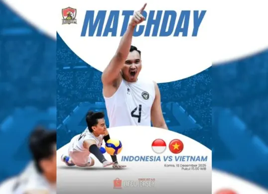 Link live streaming Timnas Voli Putra Indonesia vs Vietnam di SEA Games 2025. (Sumber: Instagram/@voligram)