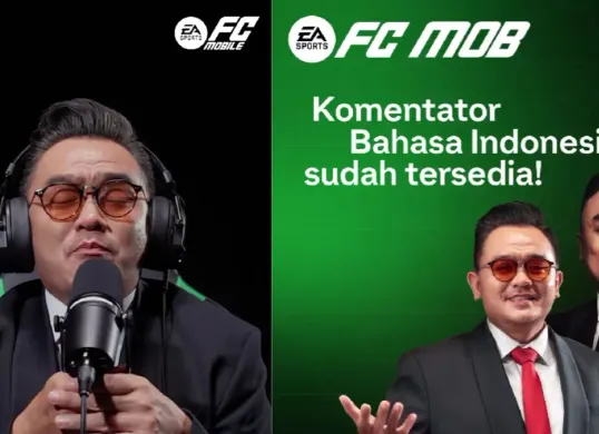 Valentino Jebreeet dan Rendra Soedjono resmi menjadi komentator bahasa Indonesia di EA Sports FC Mobile, menghadirkan atmosfer sepak bola yang lebih emosional dan autentik bagi pemain Tanah Air. (Sumber: Instagram/@fcmobile)