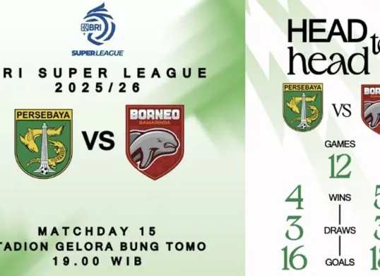 Live streaming Persebaya vs Borneo FC malam ini, Sabtu 20 Desember 2025 pukul 19.00 WIB. Tayang di Indosiar dan Vidio. (Sumber: Instagram/@officialpersebaya)