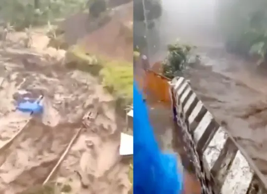 Banjir bandang yang terjadi di Tegal, Jawa Tengah menjelang Nataru. (Sumber: X/_loveageever)