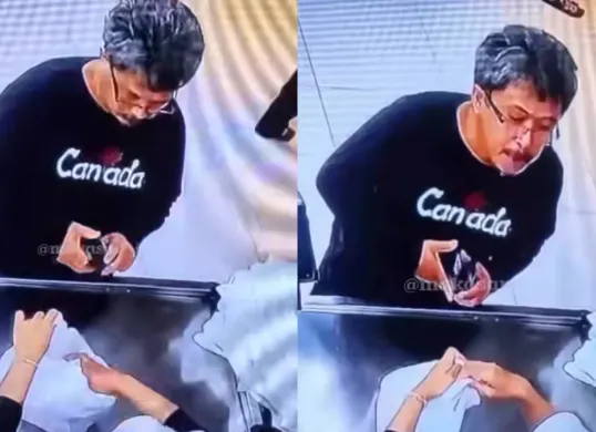 Diduga dosen di salah satu universitas Makassar, meludahi kasir swalayan. (Sumber: Instagram/@makassar_iinfo)