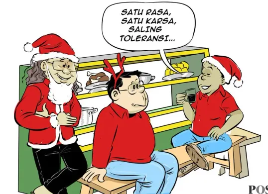 Obrolan Warteg spesial Natal. (Sumber: Poskota/Arif Setiadi)