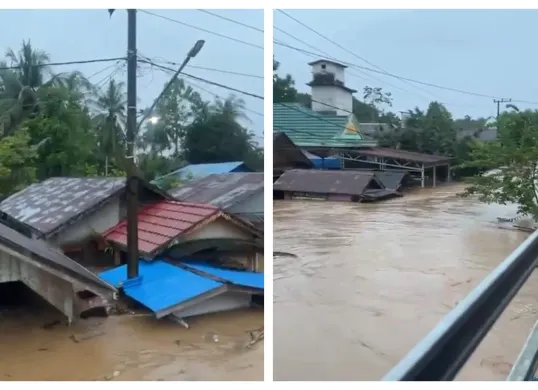 Banjir yang melanda di Kalimantan Selatan. (Sumber: X/@ajagenlahh)
