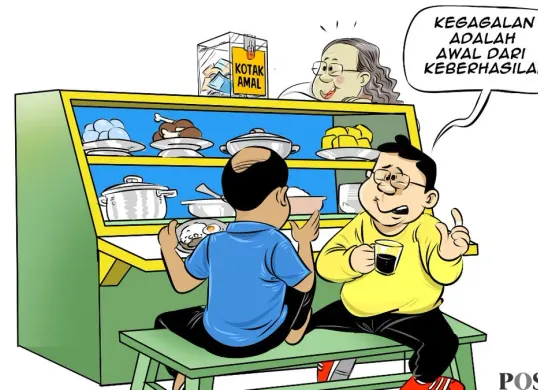 Obrolan Warteg tentang menggapai kesuksesan tahun depan. (Sumber: Poskota/Arif Setiadi)