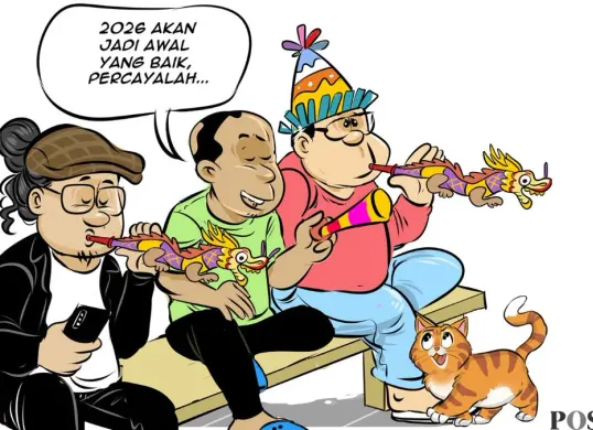 Obrolan Warteg saat perayaan tahun baru 2026. (Sumber: Poskota/Arif Setiadi)