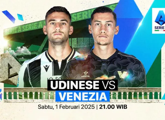 Link live streaming Udinesia vs Venezia di pekan 23 Serie A Liga Italia 2024-25. (Sumber: Vidio)