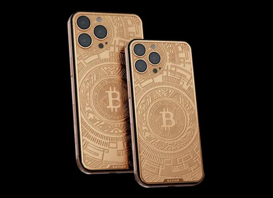 Ilustrasi iPhone 16 dan iPhone 16 Pro Max edisi Bitcoin. (Sumber: Caviar)