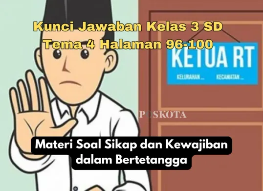 Buku Tematik Terpadu Kurikulum 2013 – Tema 4: Kewajiban dan Hakku – Subtema 3: Kewajiban dan Hakku dalam Bertetangga – Pembelajaran 1 (Sumber: Poskota/Yusuf Sidiq)