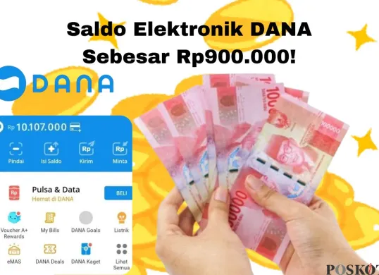 Aplikasi penghasil saldo elektronik DANA hingga Rp1 juta. (Sumber: Poskota/Arip Apandi)