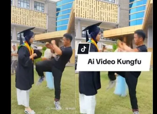 Begini cara bikin video AI kungfu yang viral di TikTok.