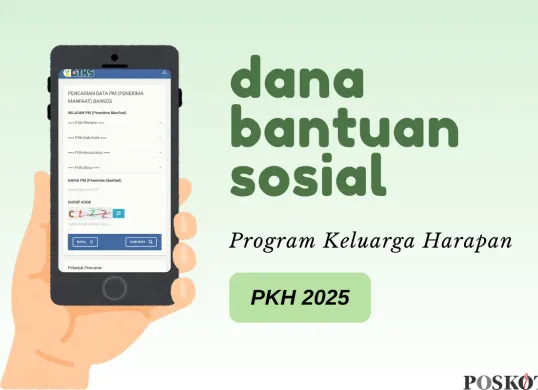 Informasi jadwal pencairan dan penerima dana bansos PKH 2025. (Sumber: Poskota/Della Amelia)