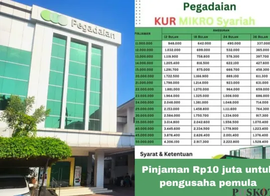 Tabel angsuran KUR Pegadaian Syariah 2025. (Sumber: Poskota/Arip Apandi)