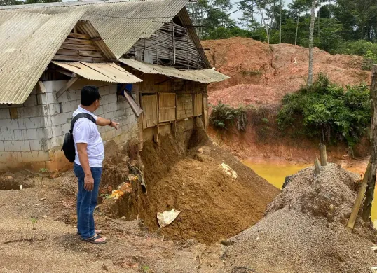 Salah satu lokasi penambangan emas ilegal di Kabupaten Lebak, Banten yang diamankan personil Subdit Tipidter Ditreskrimsus. (Sumber: Dok. Ditreskrumsus Polda Banten)