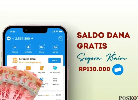 Hadiah saldo DANA gratis Rp130.000 dari game penghasil uang ini. (Sumber: Poskota/Della Amelia)