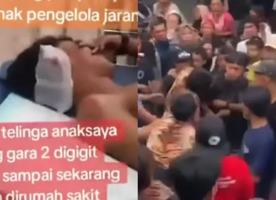 Pria di Banyuwangi digigit pemain jaranan yang kesurupan hingga telinganya putus. (Sumber: Tangkap Layar Instagram/@funnelmedia)