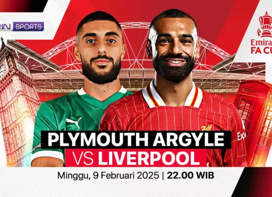 Link live streaming Plymouth Argyle vs Liverpool. (Sumber: Vidio)