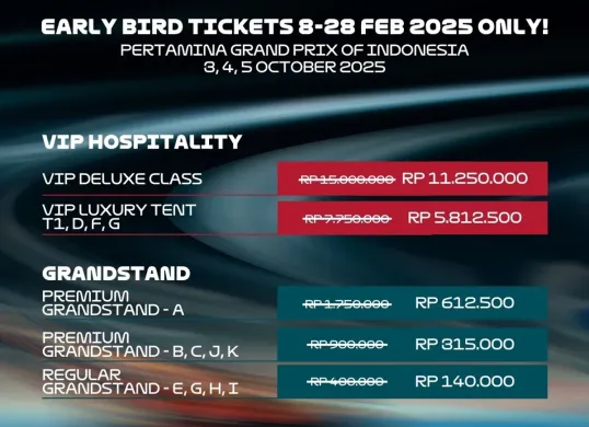 Tiket Early Bird MotoGP Mandalika sudah dijual. (Sumber: MGPA)