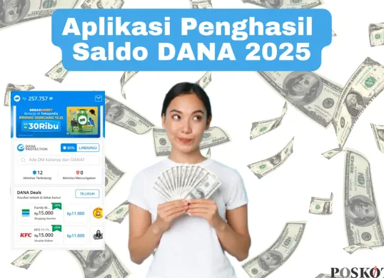 Cara dapat uang dari internet dengan menggunakan aplikasi penghasil saldo DANA. (Sumber: Poskota/Arip Apandi)