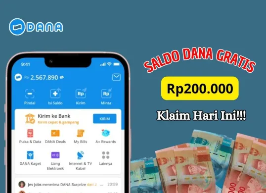 Berikut ini cara klaim saldo DANA gratis Rp200.000 yang akan langsung masuk ke dompet elekronik Anda. (Sumber: Poskota/Iko Sara Hosa)