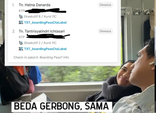 Tantri Kotak membagikan cerita konyolnya yang salah pesan tiket kereta api dari Yogyakarta menuju Jakarta bersama sang suami. (Sumber: Instagram Tantri Syalindri)