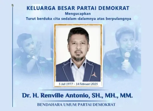 Bendahara Umum Partai Demokrat, Renville Antonio meninggal dunia akibat kecelakaan (Sumber: Instagram/@pdemokrat))