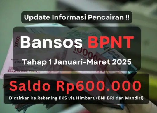 Informasi penyaluran saldo dana bansos BPNT tahap 1 2025 via rekening KKS Himbara. (Sumber: Poskota/Aldi Harlanda Irawan)