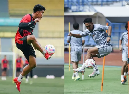 Pemain Persija dan Persib menjalani sesi latihan jelang pertandingan. (Sumber: Instagram/@persija dan @persib)