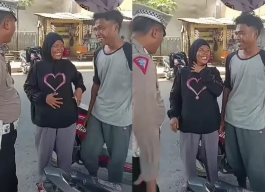 Momen seorang ibu hamil di Subang ngidam ingin ditilang polisi. (Sumber: Tangkap Layar Instagram/@mood.jakarta)