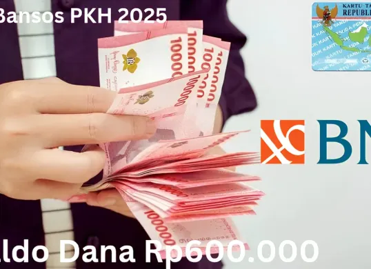 Dana Rp600.000 dari bansos PKH tahap 1 2025 cair ke Rekening BNI milik KPM, cek informasi status NIK e-KTP sekarang. (Sumber: Poskota/Gabriel Omar Batistuta)