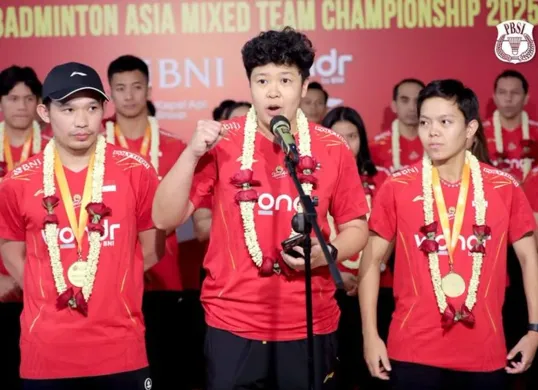 Tim Merah Putih meraih tiket ke Piala Sudirman 2025 setelah sukses menjuarai Kejuaraan Bulutangkis Beregu Campuran Asia 2025 (Sumber: IG: @badminton.ina)