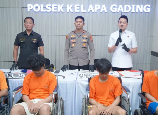 Polsek Kelapa Gading menangkap komplotan begal sadis yang beroperasi di kawasan Pegangsaan dua Kecamatan, Kelapa Gading, Jakarta Utara. (Sumber: Dok. Polsek Kelapa Gading)