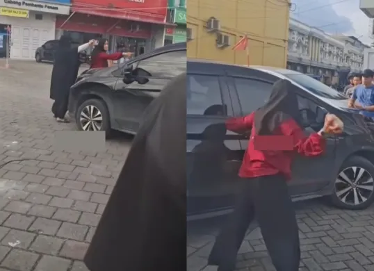 Video viral istri pergoki suami dengan selingkuhannya yang seoran ASN sedang meninggalkan hotel. (Sumber: Instagram/@riau.ig)