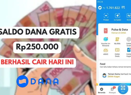 Klaim saldo DANA gratis hingga Rp250.000 yang cairnya langsung ke dompet elektronik tanpa apk tambahan. (Sumber: Poskota/Herdyan Anugrah Triguna)