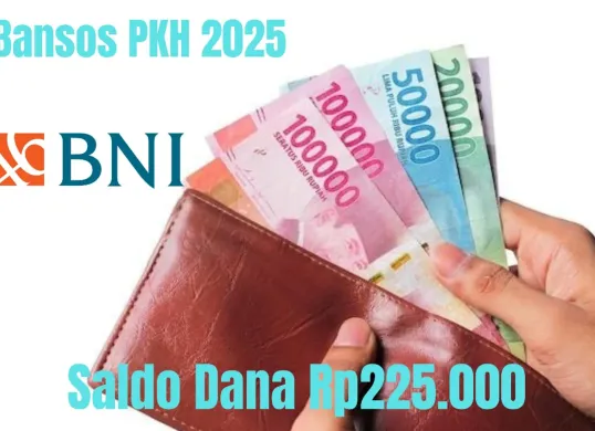 Saldo dana Rp225.000 dari subsidi bansos PKH tahap 1 2025 cair melalui Rekening BNI. (Sumber: Poskota/Gabriel Omar Batistuta)