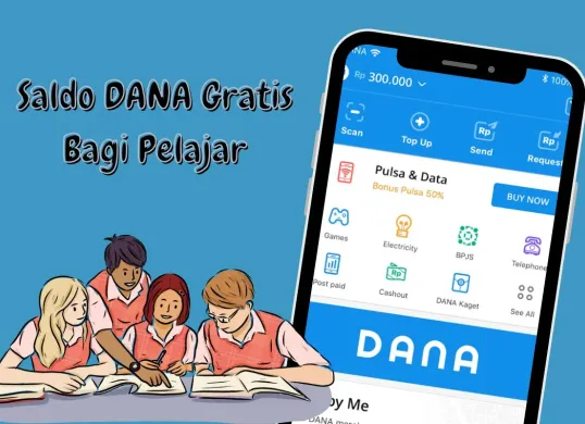 Saldo DANA gratis bagi pelajar hingga Rp100.000 bisa diraih tiap minggu ke dompet elektronik. (Sumber: Poskota/edited by Syifa Luthfiyah)