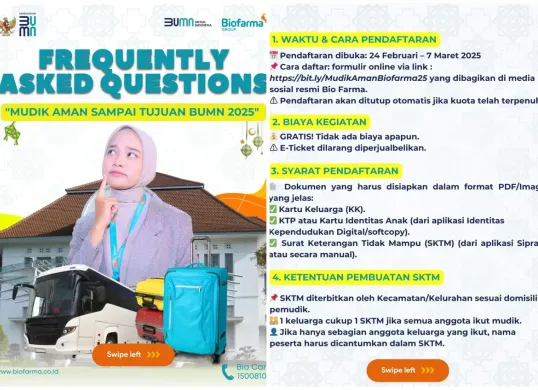 Cara Daftar Mudik Lebaran Gratis 2025 dari Biofarma, Buruan Tinggal 1 Hari Lagi (Sumber: Instagram/biofarmaid)