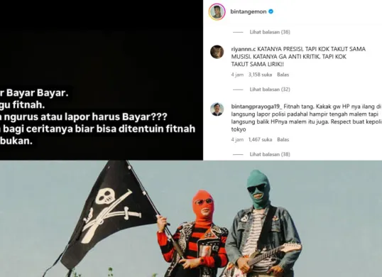 Tangkapan layar postingan Bintang Emon terkait lagu "Bayar Bayar Bayar". (Sumber: Istimewa)