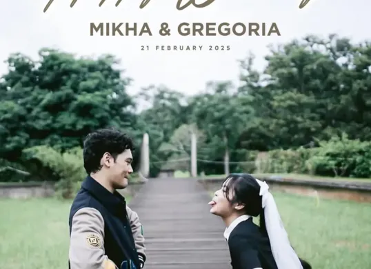 Pernikahan pebulu tangkis tunggal putri Gregoria Mariska Tunjung dengan penyanyi Mikha Angelo. (Sumber: IG: @badminton.ina)