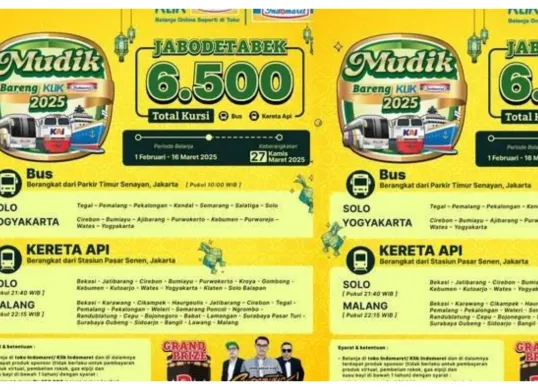 program mudik gratis bersama KLIK Indomaret 2025, cek syarat dan ketentuan berlaku (Sumber: Indomaret)