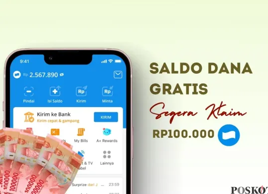 Dapat uang gratis hingga Rp100.000 dengan link DANA Kaget. (Sumber: Poskota/Della Amelia)